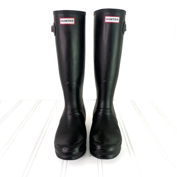Hunter Shoes - HUNTER BLACK BOOTS RAIN BOOTS TALL BOOTS RUBBER WOMEN SIZE 11 M